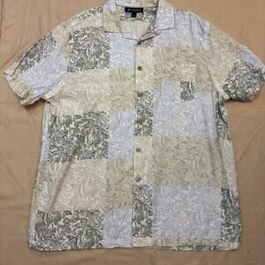 Cremieux Men's Multi-Color Patchwork Paisley Short Sleeve Shirt Size XL